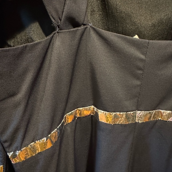 Chloe NWT New Black Asymmetrical One-Shoulder Cocktail Dress with Silver Trim - Picture 14 of 16